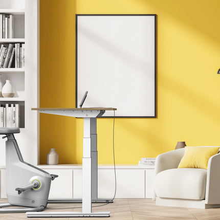 LifeSpan Ampera Bike Desk Glacier White with Standing Desk