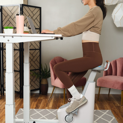 LifeSpan Ampera Under Desk Bike - Glacier White