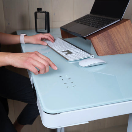 LifeSpan Ampera Bike Desk Space Grey with Glass Standing Desk