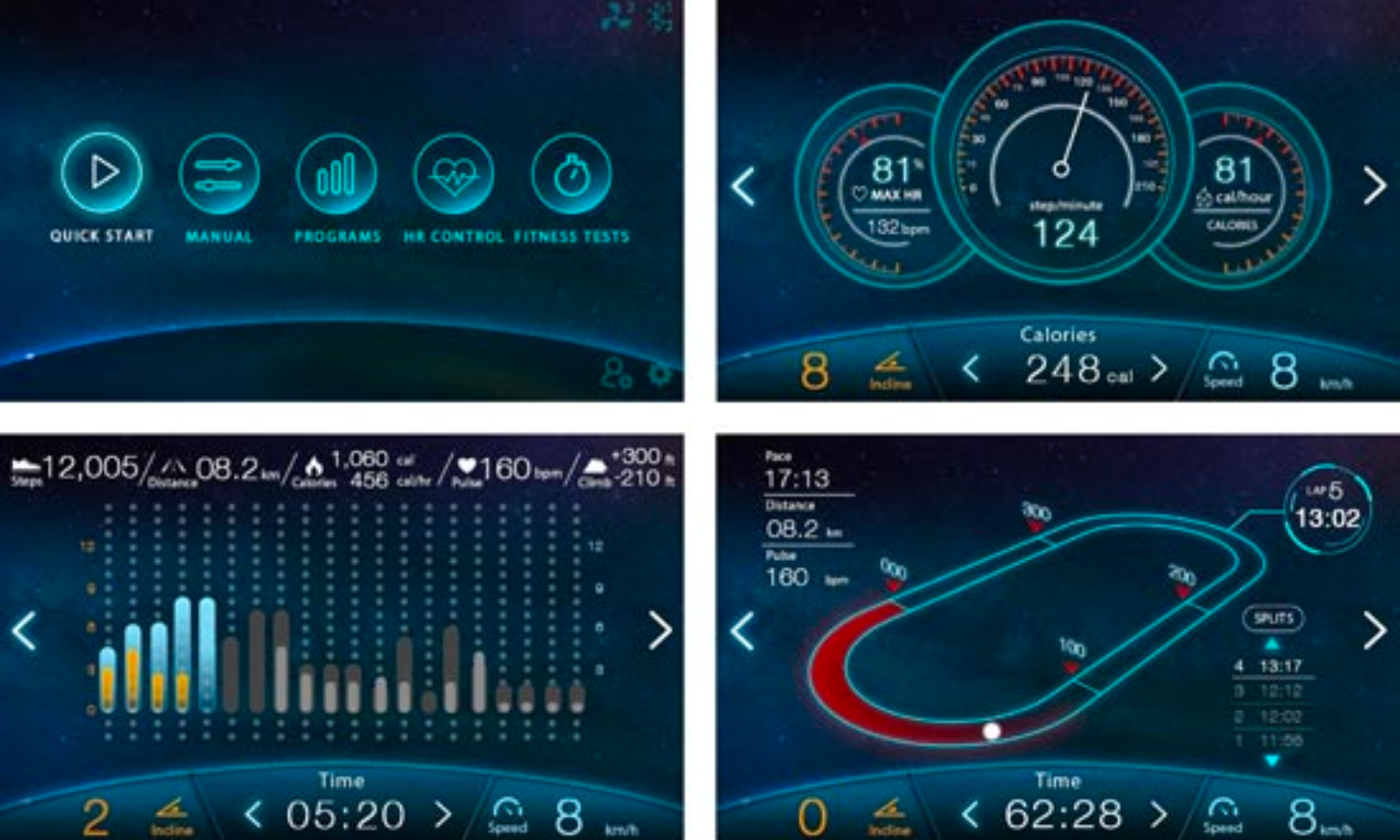 Lifespan fitness treadmill with over 100 programs